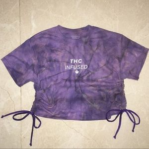 thc infused tie dye clinched crop tee 🌀